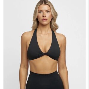 Black Halter Crop Top